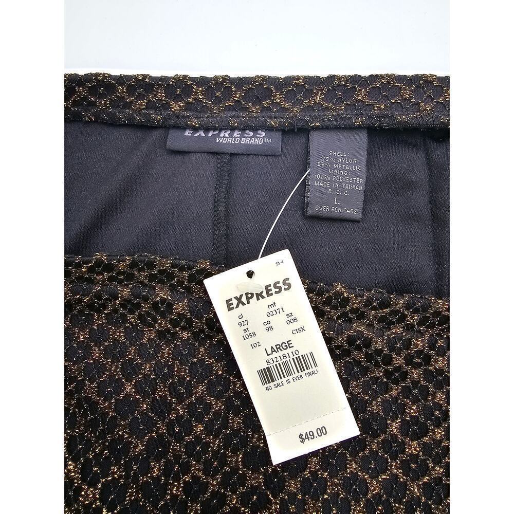 Vtg 90s/Y2K Express Women's L Black & Gold Low Rise Skirt NWT NOS - Picture 4 of 6